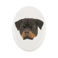 Pikkukuva 1 / 4: Rottweiler - laatta, jossa on valokuva ja geometrinen kirjoitus Art-Dogilta