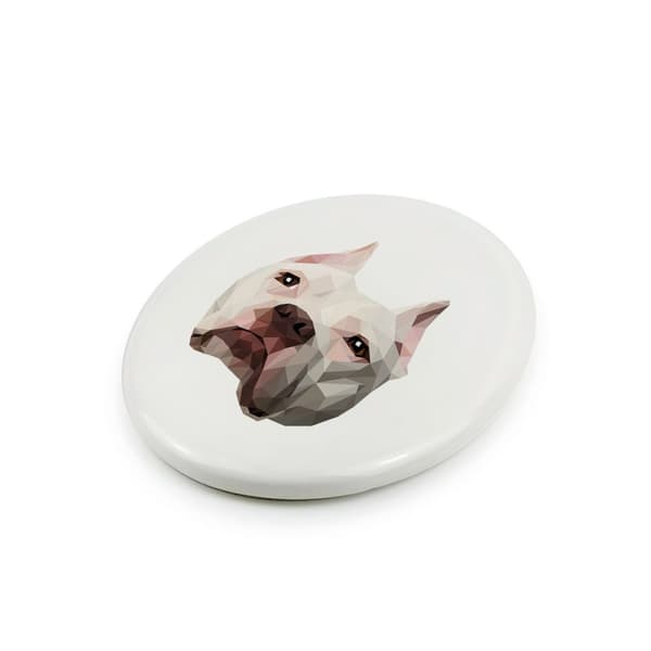 American Pit Bull Terrier, Pit Bull, American Pit Bull Terrier, Pitbull, APBT - geometrisk flise med foto og inskription af Art-Dog