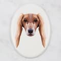 Pikkukuva 3 / 4: Persianvinttikoira, Saluki - Art-Dogin laatta valokuvalla ja geometrisella kirjoituksella