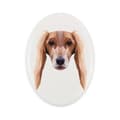 Pikkukuva 1 / 4: Persianvinttikoira, Saluki - Art-Dogin laatta valokuvalla ja geometrisella kirjoituksella