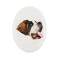 Miniatyrbillede 1 af 4: St. Bernard, hund fra St. Bernarda - en flise med et foto og en geometrisk inskription af Art-Dog