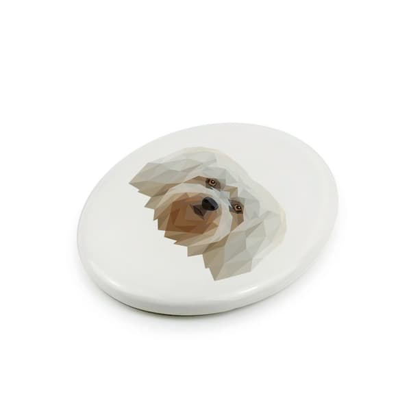 Havanese, Havanese - kakel med ett foto och en geometrisk inskription av Art-Dog