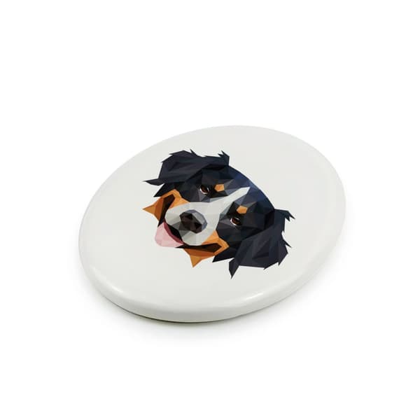 Berner Sennenhund, Berner Sennenhund - geometrisk kakel med foto och inskription av Art-Dog