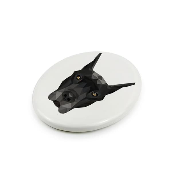 Great Dane - en flise med et foto og en geometrisk inskription af Art-Dog