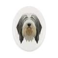 Pikkukuva 1 / 4: Bearded Collie, Highland Collie - laatta valokuvalla ja geometrisella kirjoituksella Art-Dog