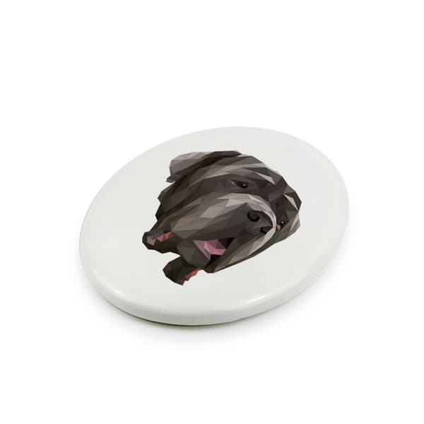 Napolitansk mastiff, napolitansk mastiff, Mastino napoletano - geometrisk kakel med foto och inskription av Art-Dog