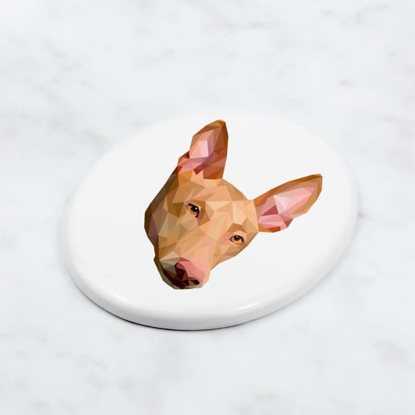 Faraos hund, maltesisk vinthund - geometrisk kakel med foto och inskription av Art-Dog