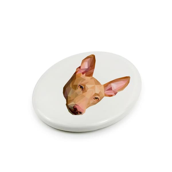 Faraos hund, maltesisk vinthund - geometrisk kakel med foto och inskription av Art-Dog