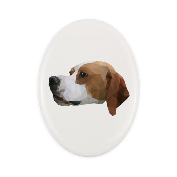 Pointer - en flise med et foto og en geometrisk inskription af Art-Dog