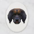 Miniatyrbillede 3 af 4: Leonberger - en flise med et foto og en geometrisk inskription af Art-Dog