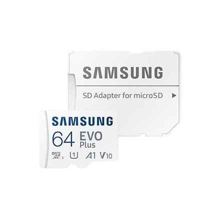 Card memorie Samsung MB-MC64KA/EU, Micro-SDXC, EVO Plus (2021), 64GB, "MB-MC64KA/EU"(timbru verde 0.03 lei)