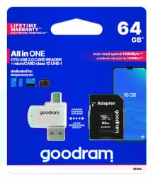 Goodram  All in one  M1A4-0640R12 memory card 64 GB MicroSDXC Class 10 UHS-I +  The card reader