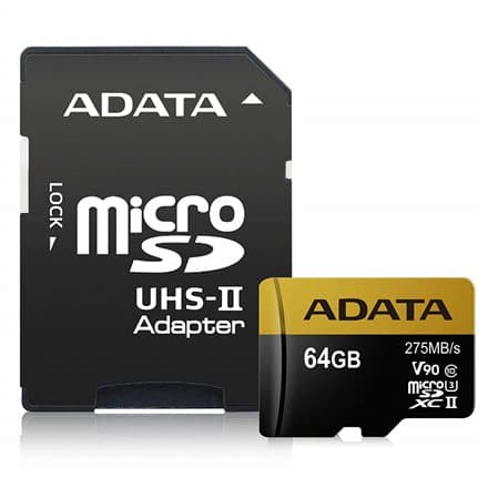 ADATA AUSDX64GUII3CL10-CA1 microSDXC 64GB Class 10 read/write 275/155MBps
