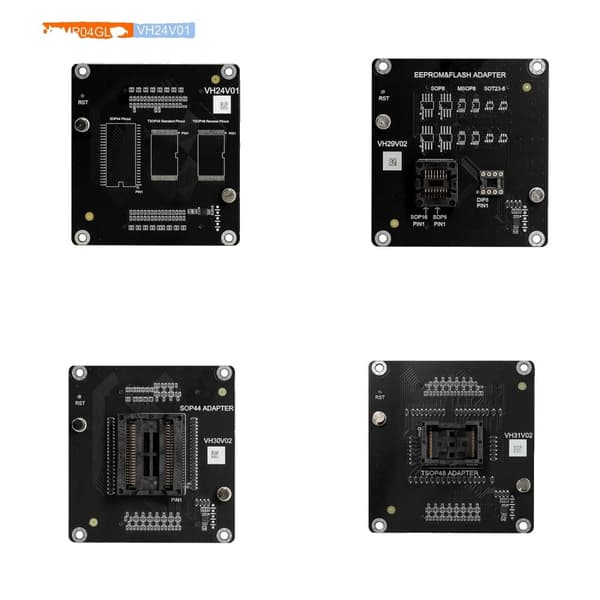 Xhorse Adapter Sæt, Indeholder SOP44, TSOP48, EEPROM & FLASH, CE Certificeret,ALLE 4 STK Adapter