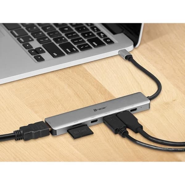 USB-C-adapter TRACER A-2 med HDMI 4K-kortläsare USB 3.0 PDW 60W