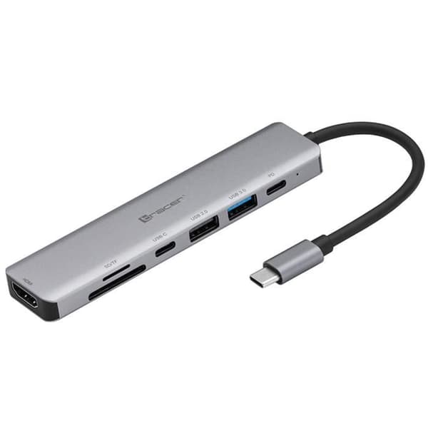 USB-C-adapter TRACER A-2 med HDMI 4K-kortläsare USB 3.0 PDW 60W