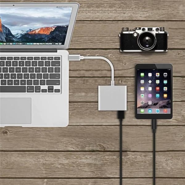 HDMI-adapterkabel - Ospecificerad - 4K - 3 i 1 - USB Typ C - Svart