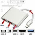 Miniatyrbild 4 av 4: HDMI-adapterkabel - Ospecificerad - 4K - 3 i 1 - USB Typ C - Svart