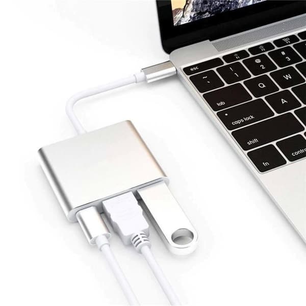 HDMI-adapterkabel - Ospecificerad - 4K - 3 i 1 - USB Typ C - Svart