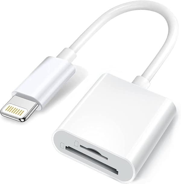 Lightning till SD/TF-kortläsare – 2-i-1 minneskortadapter för iPhone/iPad