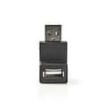 Miniatyrbillede 5 af 6: Nedis USB-A Adapter | USB 2.0 | USB-A Han | USB-A Hun | 480 Mbps | Runde | Nikkelplateret | PVC | Sort | Box
