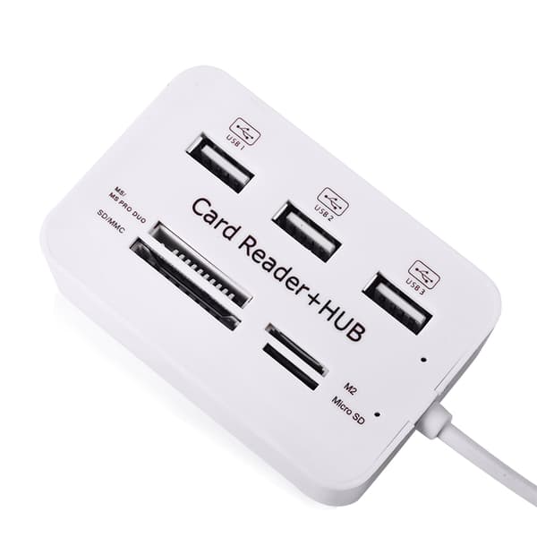 USB 2.0 Hukommelseskort læser + USB Hub (High Speed)