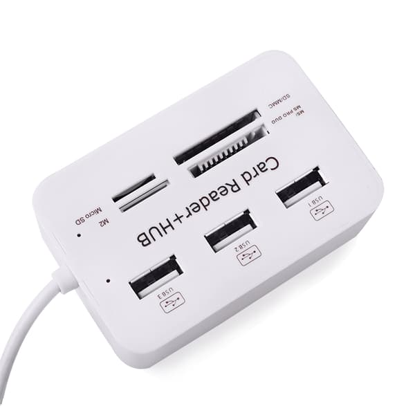 USB 2.0 Hukommelseskort læser + USB Hub (High Speed)