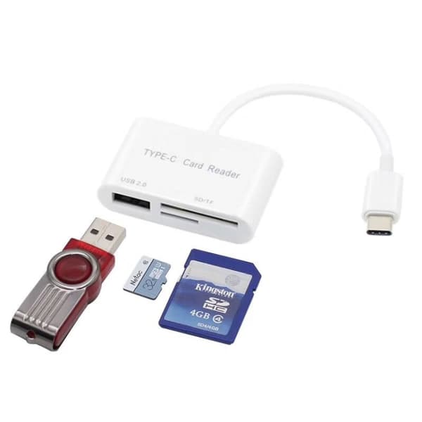 Kortinlukija USB C-Tyyppi - SD/MicroSD + USB