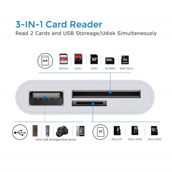 USB-C kameratilslutningssæt 3 i 1 til iPad Pro og andre enheder med USB-C-forbindelse / USB 3.0 / MICRO SD
