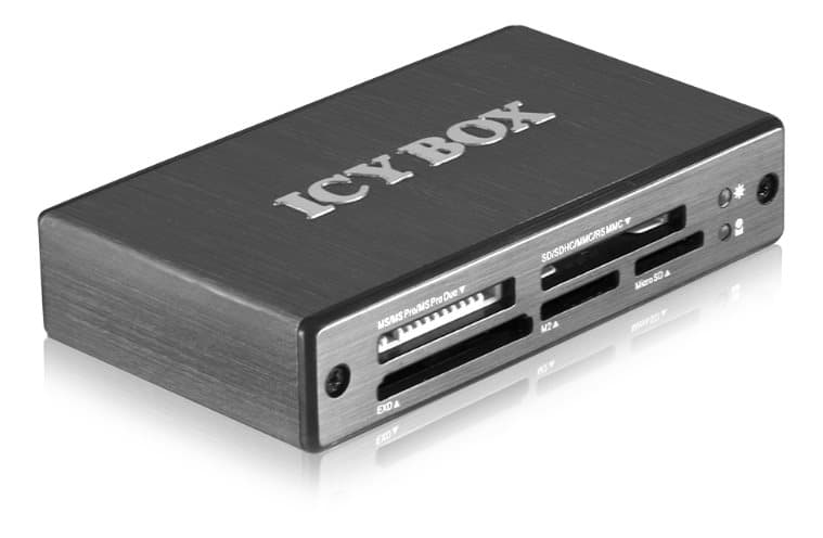 ICY BOX External USB 3.0 memory card reader, all-in-one, aluminum, gra