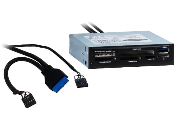 Inter-Tech CI-01 - Kortläsare - 3,5" (CF 1, CF II, MS, MS PRO, MMC, SD, MS Duo, MS PRO Duo, microSD, SDHC, MS Micro) - USB 3.0
