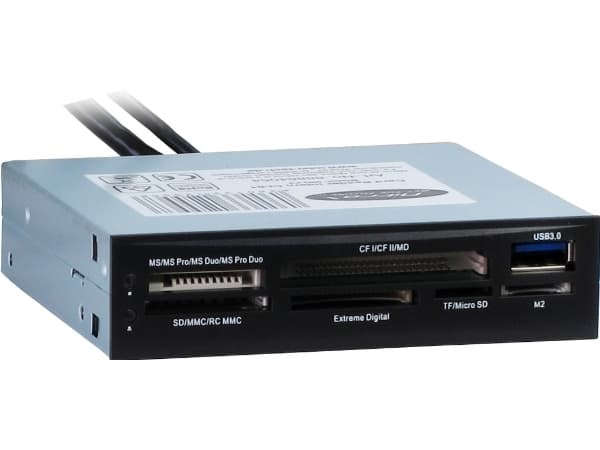Inter-Tech CI-01 - Kortläsare - 3,5" (CF 1, CF II, MS, MS PRO, MMC, SD, MS Duo, MS PRO Duo, microSD, SDHC, MS Micro) - USB 3.0