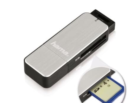 Hama 123900, MicroSD (TransFlash),MicroSDHC,MicroSDXC,MMC,SD,SDHC,SDXC, Sort, Sølv, USB 3.2 Gen 1 (3.1 Gen 1), 68,1 mm, 22,7 mm, 12 mm