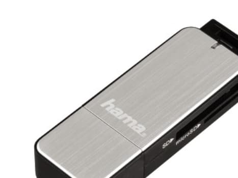 Hama 123900, MicroSD (TransFlash),MicroSDHC,MicroSDXC,MMC,SD,SDHC,SDXC, Sort, Sølv, USB 3.2 Gen 1 (3.1 Gen 1), 68,1 mm, 22,7 mm, 12 mm