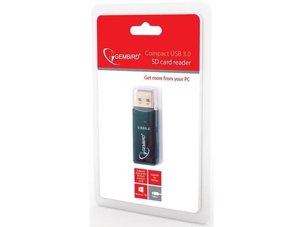 Gembird UHB-CR3-01 - Kortinlukija (MMC, SD, RS-MMC, TransFlash, microSD, SDHC, microSDHC, SDXC, microSDXC) - USB 3.0