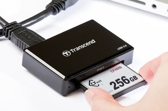 Transcend RDF2 - Kortläsare (CFast-kort typ II, CFast-kort typ I) - USB 3.0