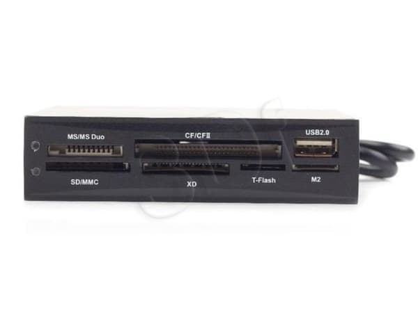 Gembird FDI2-ALLIN1-02-B - Kortläsare - allt-i-1 - 3,5 tum (Multiformat) - USB 2.0