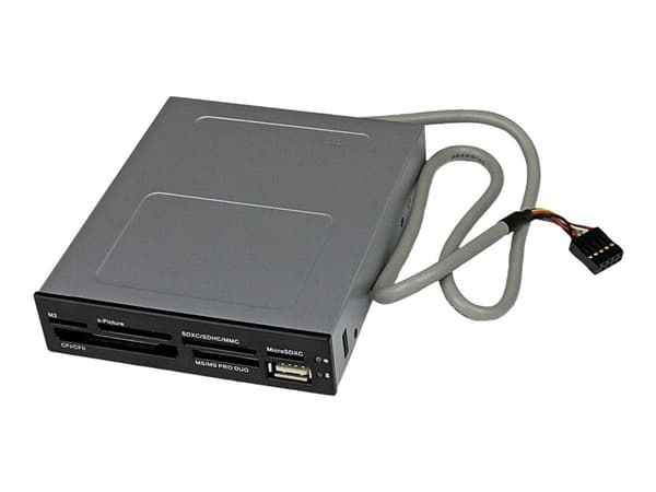 StarTech.com Intern USB 2.0-multi-kortläsare/skrivare - SD microSD CF - Kortläsare - 22 i 1 - 3,5 tum (Multiformat) - USB 2.0