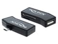 Miniatyrbild 2 av 3: Delock Micro USB OTG-kortläsare + 1 x USB-port - Kortläsare (MMC, SD, microSD, SDHC, microSDHC, SDXC, microSDXC) - USB