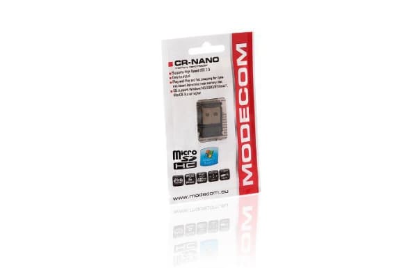 Modecom CR-Nano, microSDHC, musta, 480 Mbit/s, USB 2.0, 5 g, 7 x 14 x 21 mm, 5 g, 7 x 14 x 21 mm