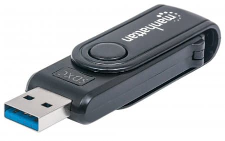 Manhattan 101981, MMC,MMC Mobile,MicroSD (TransFlash),MicroSDHC,MicroSDXC,RS-MMC,SD,SDHC,SDXC, Musta, 5000 Mbit/s, akryylinitriilibutadieenistyreeni,
