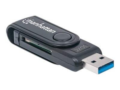 Manhattan 101981, MMC,MMC Mobile,MicroSD (TransFlash),MicroSDHC,MicroSDXC,RS-MMC,SD,SDHC,SDXC, Musta, 5000 Mbit/s, akryylinitriilibutadieenistyreeni,