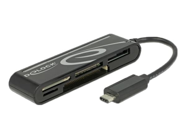 Delock USB 2.0 kortinlukija USB Type-C uros 5 korttipaikkaa - Kortinlukija - all-in-1 (Multi-Format) - USB-C