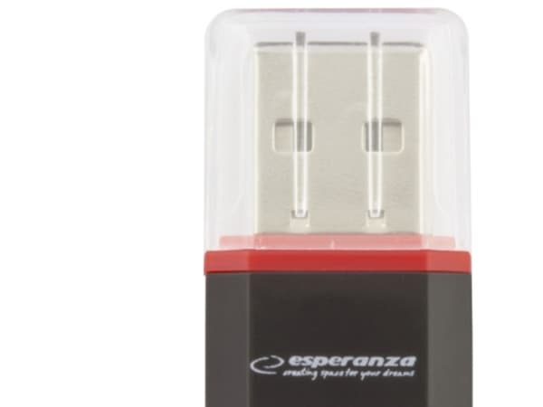 Esperanza EA134K, MicroSD (TransFlash), MicroSDHC, Musta, Hopea, Läpinäkyvä, USB 2.0