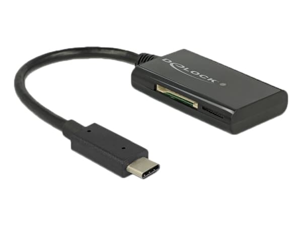 DeLOCK USB 3.1 Gen 1 kortinlukija USB Type-C uros 4 korttipaikkaa - Kortinlukija - all-in-1 (MMC, SD, miniSD, RS-MMC, TransFlash, MMCmobile, microSD,