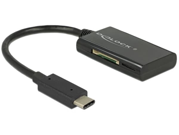 DeLOCK USB 3.1 Gen 1 kortinlukija USB Type-C uros 4 korttipaikkaa - Kortinlukija - all-in-1 (MMC, SD, miniSD, RS-MMC, TransFlash, MMCmobile, microSD,