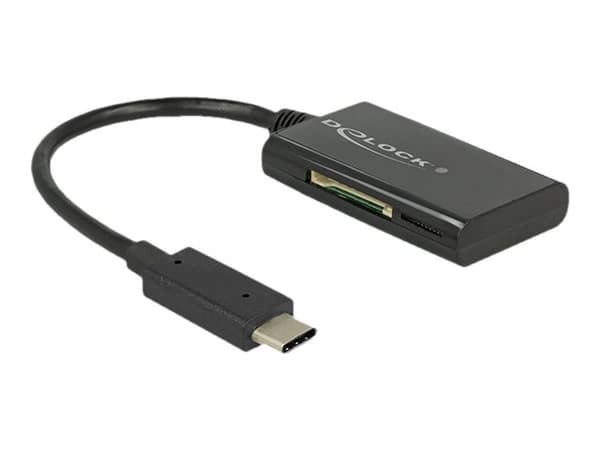 DeLOCK USB 3.1 Gen 1 kortinlukija USB Type-C uros 4 korttipaikkaa - Kortinlukija - all-in-1 (MMC, SD, miniSD, RS-MMC, TransFlash, MMCmobile, microSD,