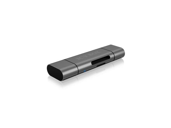 ICY BOX IB-CR200-C, MMC, MicroSD (TransFlash), MicroSDHC, MicroSDXC, SD, SDHC, SDXC, Antrasiitti, 480 Mbit/s, Alumiini, Muovi, USB 2.0, USB