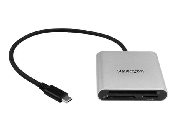 StarTech.com FCREADU3C kortinlukija USB 3.2 Gen 1 (3.1 Gen 1) Type-C Musta, Hopea