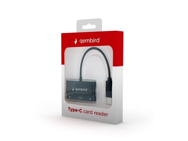 Gembird - Kortinlukija (SD, TransFlash, microSD, SDHC, microSDHC, SDXC, microSDXC) - USB-C 3.1 Gen 1